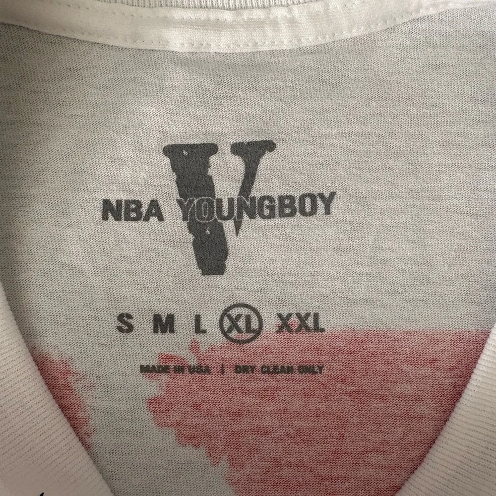 YoungBoy Never Broke Again x VLONE “TOP” Tee – White / Red - Size XL - Picture 3 of 4